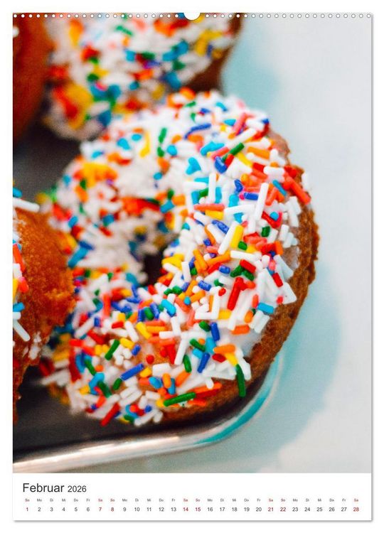 Produktbild: Donuts - Die runden Gaumenfreuden. (Wandkalender 2026 DIN A2 hoch), CALVENDO Monatskalender