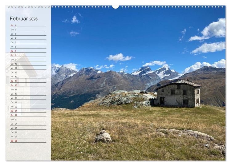 Produktbild: Alpenauszeit - Die Bergh&uuml;tten unserer Alpen (Wandkalender 2026 DIN A2 quer), CALVENDO Monatskalender