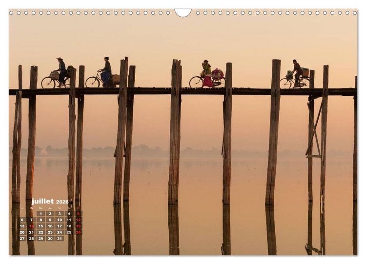 Produktbild: BIRMANIE MYANMAR (Calendrier mural 2026 DIN A3 vertical), CALVENDO calendrier mensuel