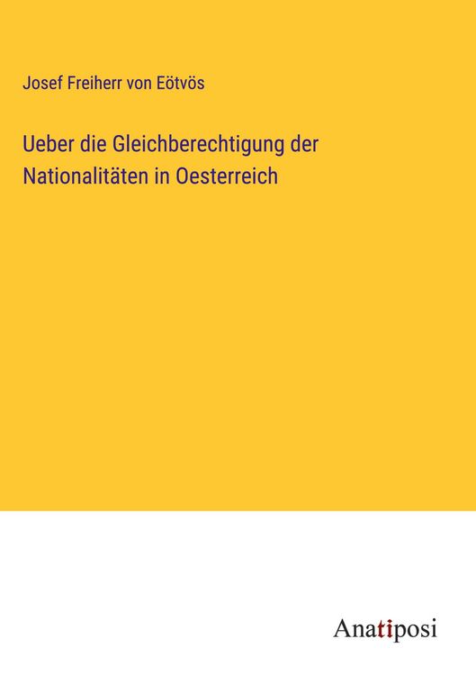 Produktbild: Ueber die Gleichberechtigung der Nationalit&auml;ten in Oesterreich