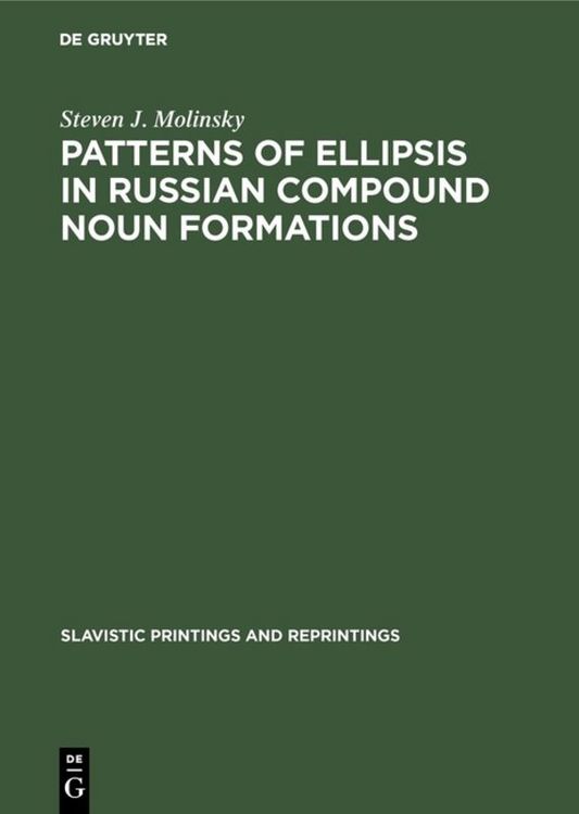 Produktbild: Patterns of Ellipsis in Russian Compound Noun Formations