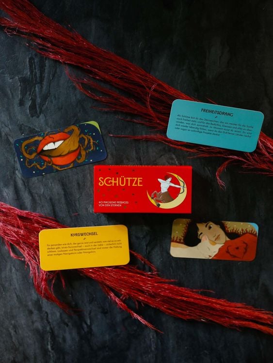 Produktbild: Sternzeichen Sch&uuml;tze 40 Karten in Magnetschachtel - - 40 Karten in Magnetschachtel mit Metallicfolie - Magische Messages von den Sternen
