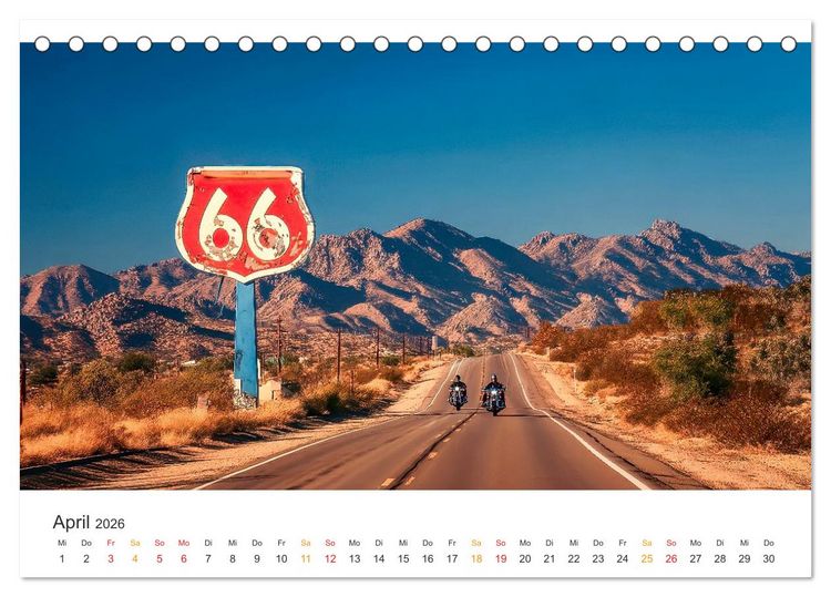 Produktbild: Zeitreise auf Asphalt (Tischkalender 2026 DIN A5 quer), CALVENDO Monatskalender