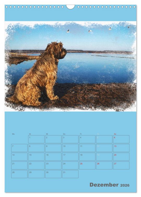 Produktbild: Hunde in Aquarell - Jahresplaner (Wandkalender 2026 DIN A3 hoch), CALVENDO Monatskalender