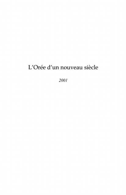 Produktbild: L'oree d'un nouveau siEcle