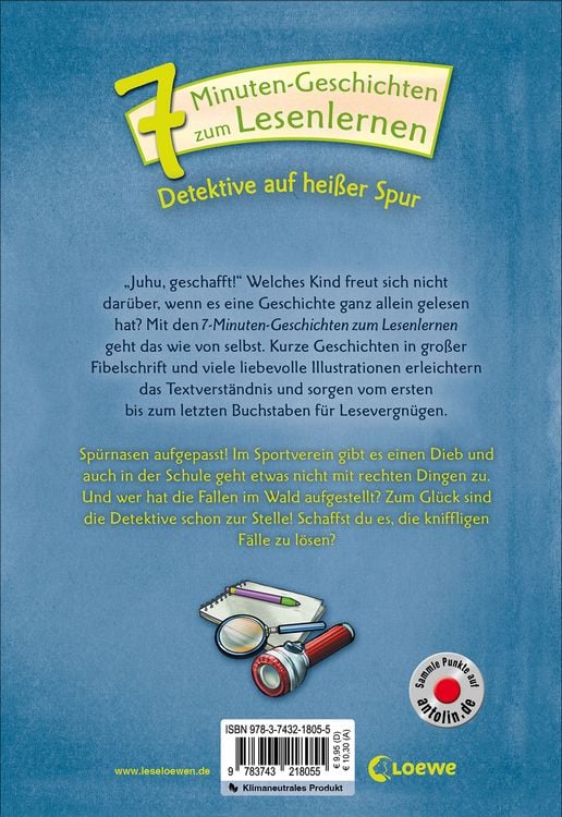 Produktbild: 7-Minuten-Geschichten zum Lesenlernen - Detektive auf hei&szlig;er Spur