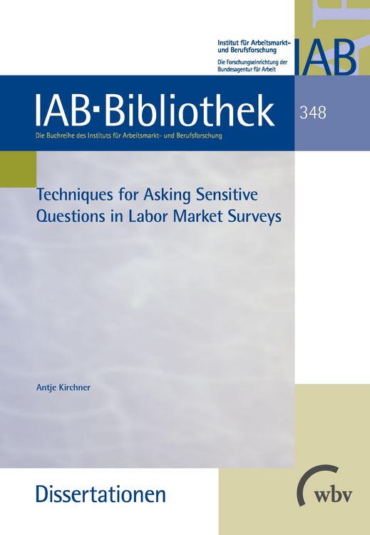 Produktbild: Techniques for Asking Sensitive Questions in Labour Market Surveys