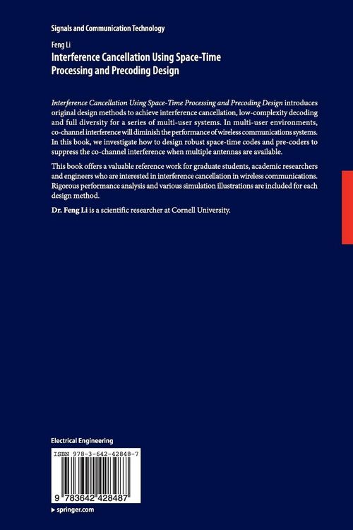 Produktbild: Interference Cancellation Using Space-Time Processing and Precoding Design