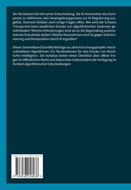 Produktbild: Ein Rechtsrahmen f&uuml;r KI in der Schweiz: Perspektive &ouml;ffentliches Recht