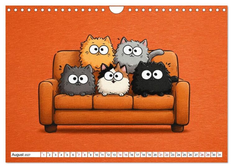 Produktbild: Gute Laune Katzen (Wandkalender 2027 DIN A4 quer), CALVENDO Monatskalender