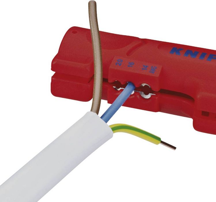 Produktbild: Knipex 16 64 125 SB Kabelentmanteler Geeignet f&uuml;r Flachkabel, Rundkabel, Feuchtraumkabel 4 bis 13 mm 0.8 bis 2.5 mm&sup2;