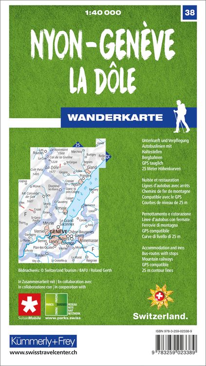 Produktbild: Nyon-Gen&egrave;ve 38 Wanderkarte 1:40 000 matt laminiert