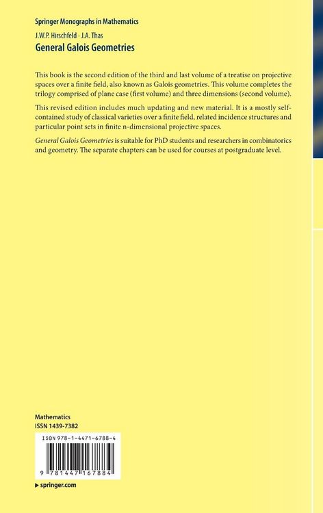 Produktbild: General Galois Geometries