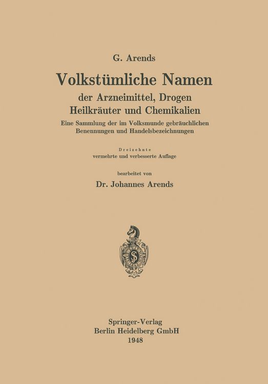 Produktbild: Volkst&uuml;mliche Namen der Arzneimittel, Drogen Heilkr&auml;uter und Chemikalien