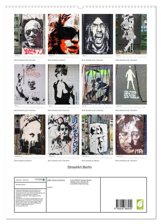 Produktbild: StreetArt Berlin (hochwertiger Premium Wandkalender 2026 DIN A2 hoch), Kunstdruck in Hochglanz
