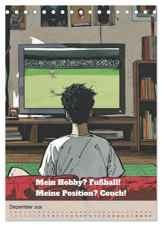Produktbild: Fu&szlig;ballspr&uuml;che (Tischkalender 2026 DIN A5 hoch), CALVENDO Monatskalender