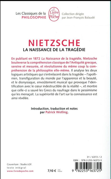 Produktbild: La naissance de la trag&eacute;die : ou hell&eacute;nisme et pessimisme