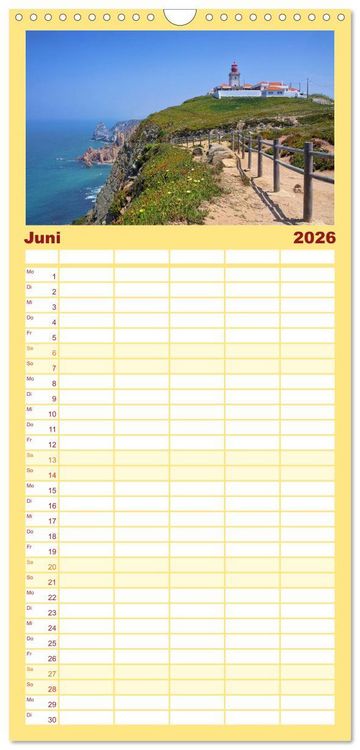 Produktbild: Familienplaner 2026 - Portugal mit 5 Spalten (Wandkalender, 21 x 45 cm) CALVENDO