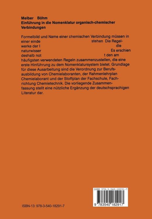 Produktbild: Einf&uuml;hrung in die Nomenklatur organisch-chemischer Verbindungen f&uuml;r Studium und Berufsausbildung