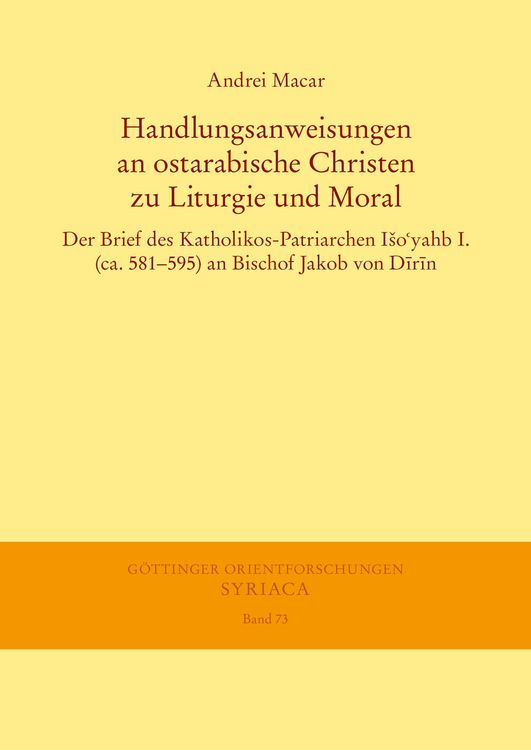 Produktbild: Handlungsanweisungen an ostarabische Christen zu Liturgie und Moral
