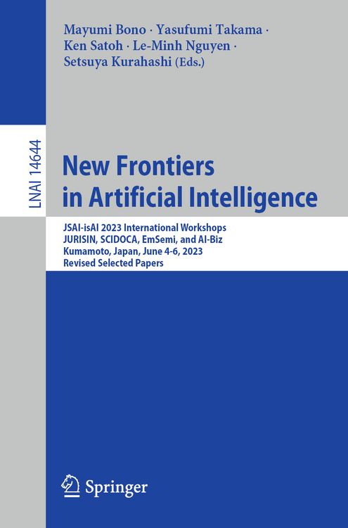 Produktbild: New Frontiers in Artificial Intelligence