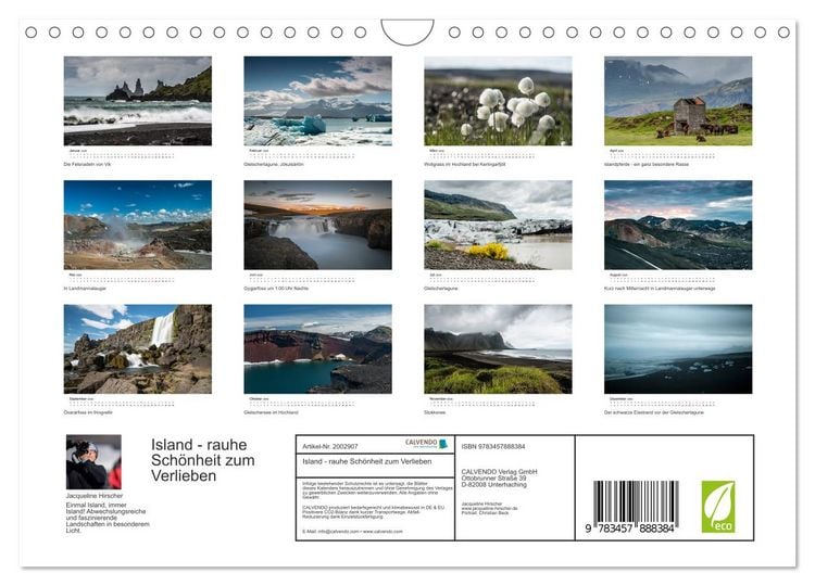 Produktbild: Island - rauhe Sch&ouml;nheit zum Verlieben (Wandkalender 2026 DIN A4 quer), CALVENDO Monatskalender