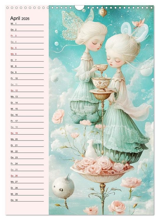 Produktbild: Tarot Wunderwelten. Surrealistische und magische Tarot-Kunst (Wandkalender 2026 DIN A3 hoch), CALVENDO Monatskalender
