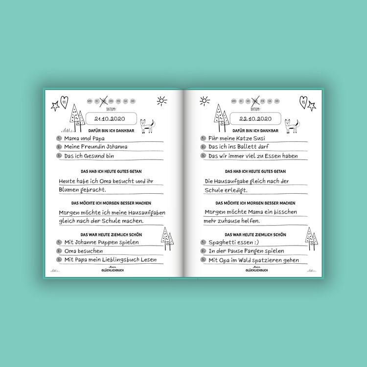 Produktbild: Mein kleines Gl&uuml;cklichbuch | Dankbarkeitstagebuch f&uuml;r Kinder | 3 Minuten Tagebuch f&uuml;r Kinder