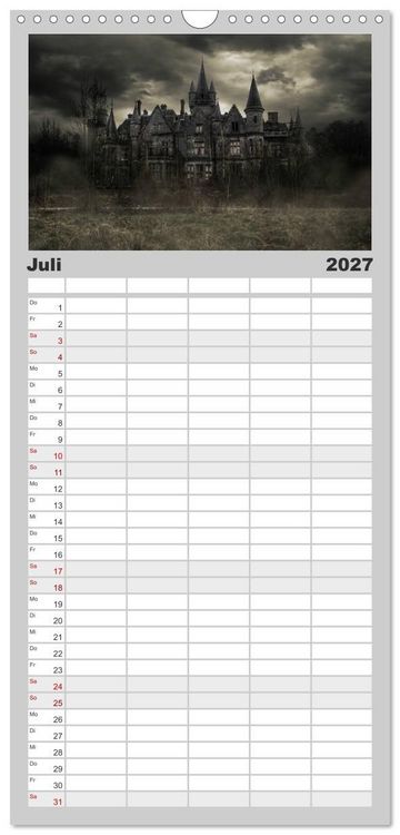 Produktbild: Familienplaner 2027 - Geheimnisvolle Orte - Lost Places mit 5 Spalten (Wandkalender, 21 x 45 cm) CALVENDO