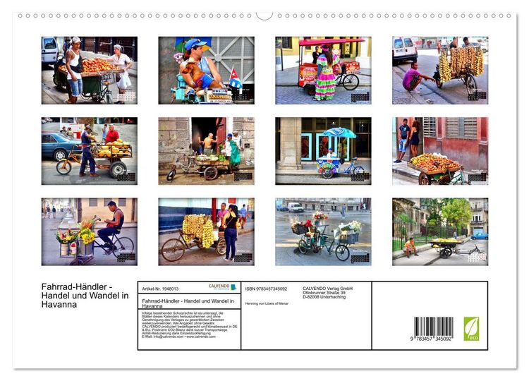 Produktbild: Fahrrad-H&auml;ndler - Handel und Wandel in Havanna (hochwertiger Premium Wandkalender 2026 DIN A2 quer), Kunstdruck in Hochglanz