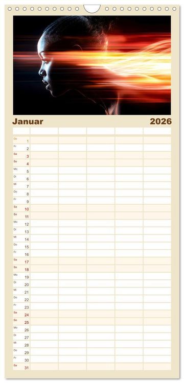 Produktbild: Familienplaner 2026 - Sport Art mit 5 Spalten (Wandkalender, 21 x 45 cm) CALVENDO