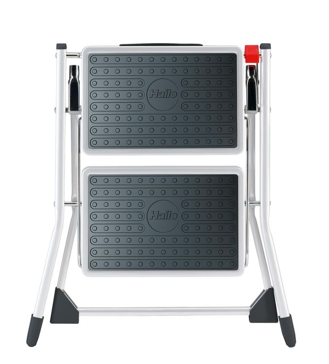 Produktbild: Hailo MK60 4310-001 Kunststoff Klapptritt Arbeitsh&ouml;he (max.): 2.44m Wei&szlig;, Anthrazit 3.6kg