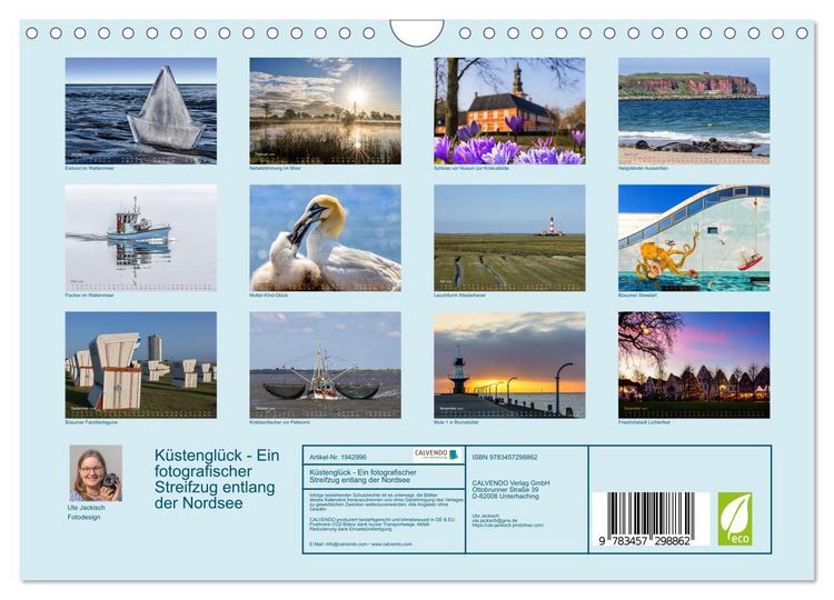 Produktbild: K&uuml;stengl&uuml;ck - Ein fotografischer Streifzug entlang der Nordsee (Wandkalender 2026 DIN A4 quer), CALVENDO Monatskalender