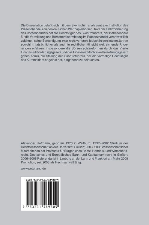 Produktbild: Der Skontrof&uuml;hrer an den deutschen Wertpapierb&ouml;rsen