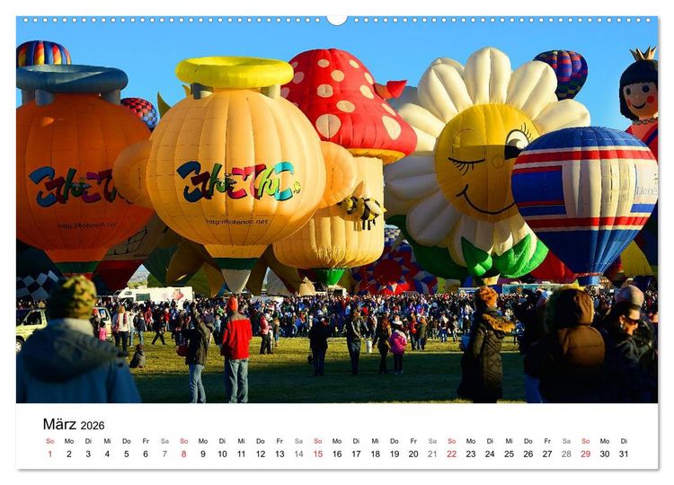 Produktbild: Balloon Fiesta New Mexico (Wandkalender 2026 DIN A2 quer), CALVENDO Monatskalender