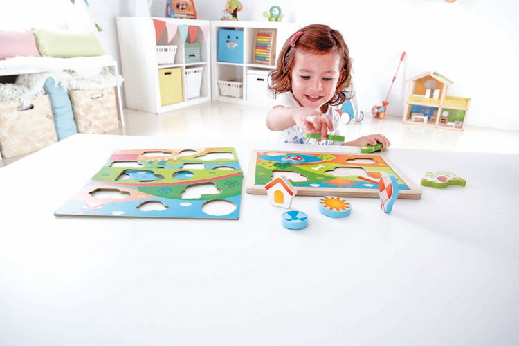 Produktbild: Hape Kinderpuzzle Sonnental 3in1