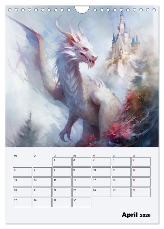 Produktbild: Drachenland. Gef&uuml;rchtete Fabelwesen im Gotik-Stil (Wandkalender 2026 DIN A4 hoch), CALVENDO Monatskalender