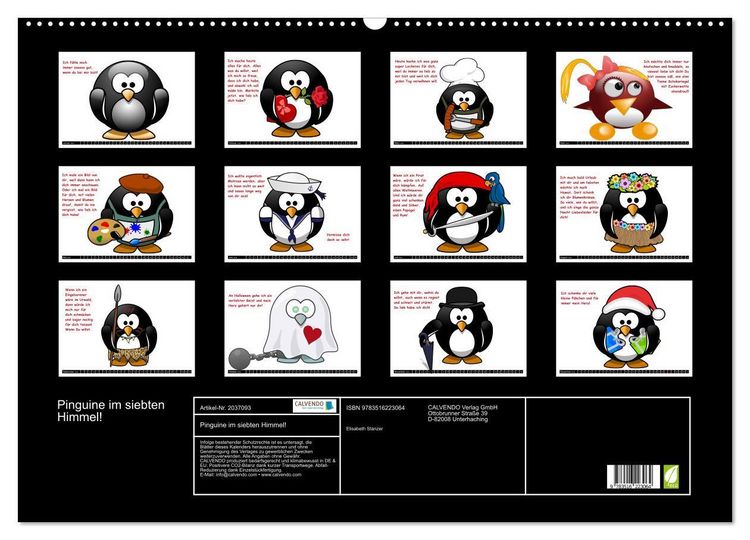 Produktbild: Pinguine im siebten Himmel! (Wandkalender 2026 DIN A2 quer), CALVENDO Monatskalender