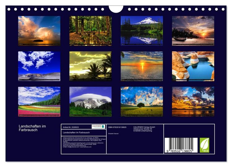 Produktbild: Landschaften im Farbrausch (Wandkalender 2026 DIN A4 quer), CALVENDO Monatskalender