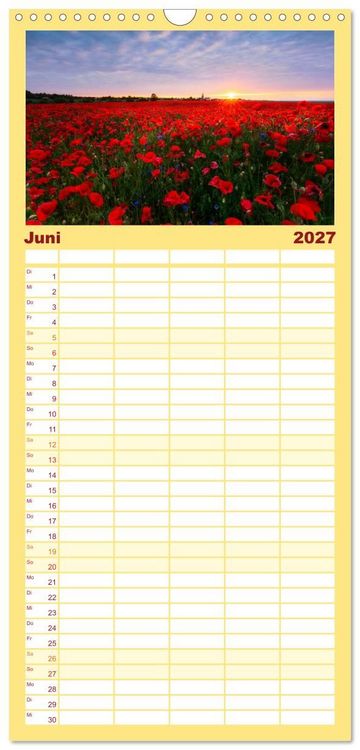 Produktbild: Familienplaner 2027 - Sonnige Augenblicke mit 5 Spalten (Wandkalender, 21 x 45 cm) CALVENDO