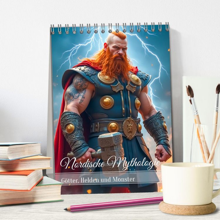 Produktbild: Nordische Mythologie - G&ouml;tter, Helden und Monster (Tischkalender 2026 DIN A5 hoch), CALVENDO Monatskalender