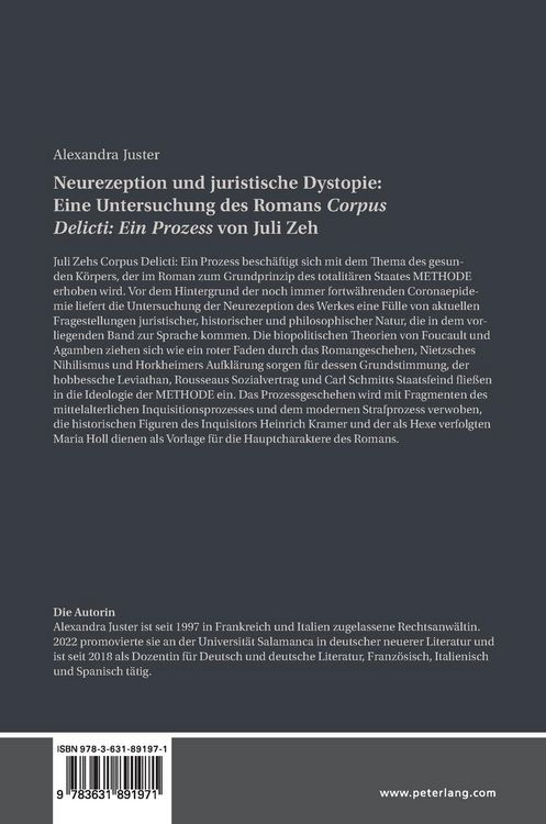 Produktbild: Neurezeption und juristische Dystopie: Eine Untersuchung des Romans &laquo;Corpus Delicti: Ein Prozess&raquo; von Juli Zeh