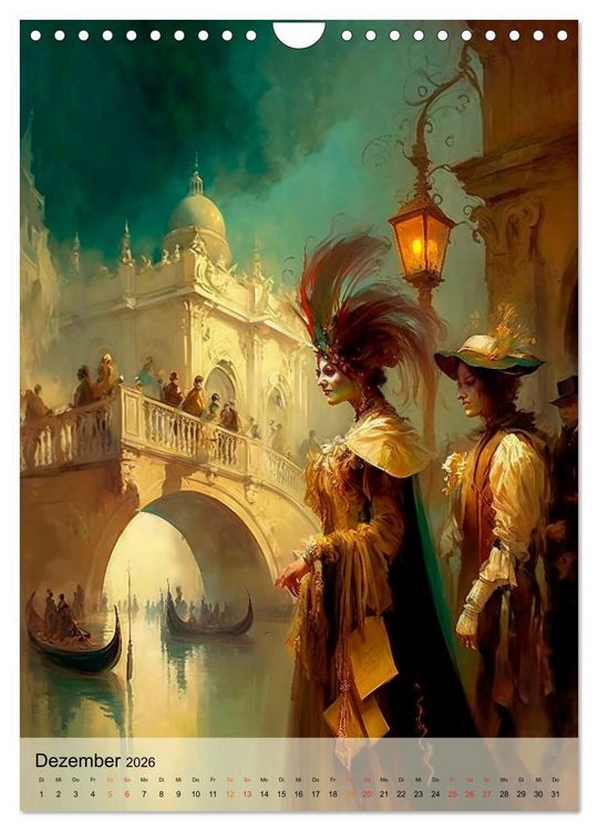 Produktbild: Venedig Karneval (Wandkalender 2026 DIN A4 hoch), CALVENDO Monatskalender