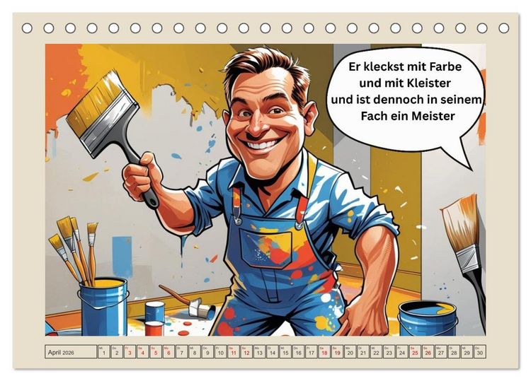 Produktbild: Meisterhaft daneben &ndash; Die witzige Seite des Handwerks (Tischkalender 2026 DIN A5 quer), CALVENDO Monatskalender