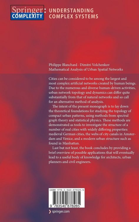 Produktbild: Mathematical Analysis of Urban Spatial Networks