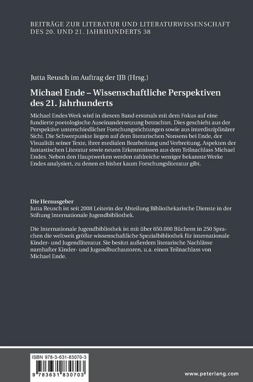 Produktbild: Michael Ende &ndash; Wissenschaftliche Perspektiven des 21. Jahrhunderts