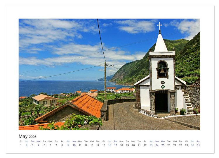 Produktbild: Sao Jorge Island of the Azores - fantastic fajas on the greenest island of Portugal (Wall Calendar 2026 DIN A3 landscape), CALVENDO 12 Month Wall Calendar