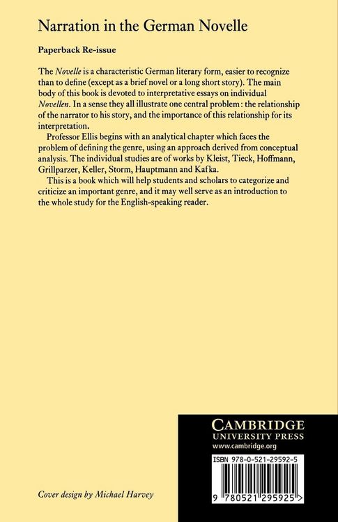 Produktbild: Narration in the German Novelle
