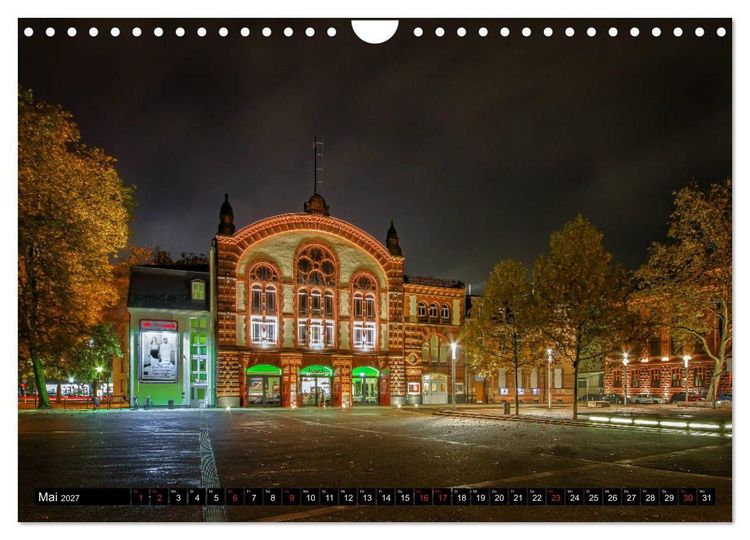 Produktbild: City Lights Saarbr&uuml;cken (Wandkalender 2027 DIN A4 quer), CALVENDO Monatskalender