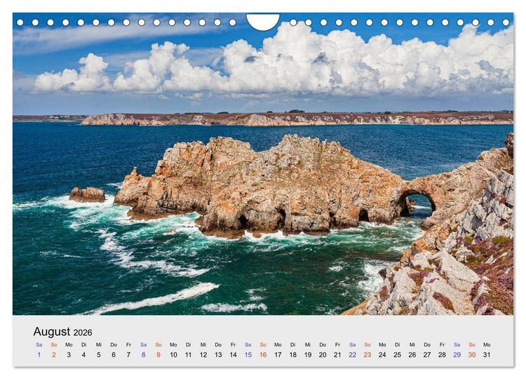 Produktbild: Bretagne Traumhafte K&uuml;sten in Frankreichs Nordwesten (Wandkalender 2026 DIN A4 quer), CALVENDO Monatskalender